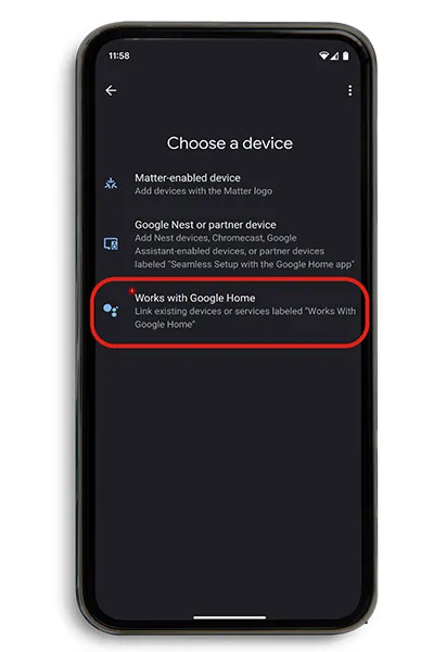 3. Виберіть опцію «Працювати з Google Home», щоб відкрити список усіх можливостей Google Home.